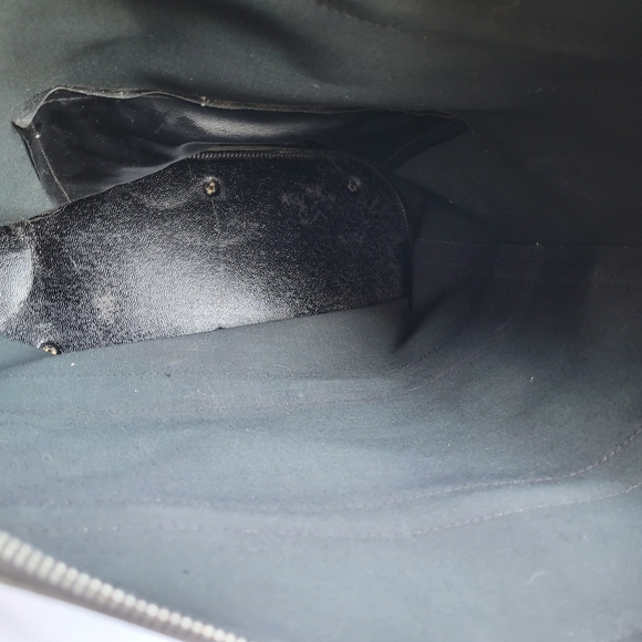 Quality Lg Black Leather Top Load Carry All Travel Bag Vtg Aero Zippers OOAK - Picture 16 of 16